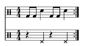 Backbeat binaire, 1-et-2.