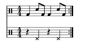 Backbeat binaire, 1-2-et.